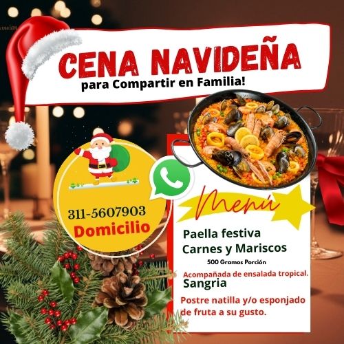 Paella festiva navideña